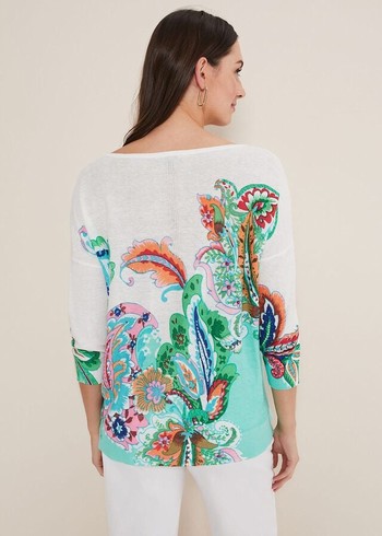 Phase Eight Azalia Paisley Print Knitwear Multicolor Australia | EN9267834